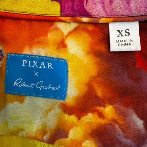 Robert Graham x Pixar The Ellie Tropical-Print Long Sleeve Button Down Shirt XS - Picture 9 of 12